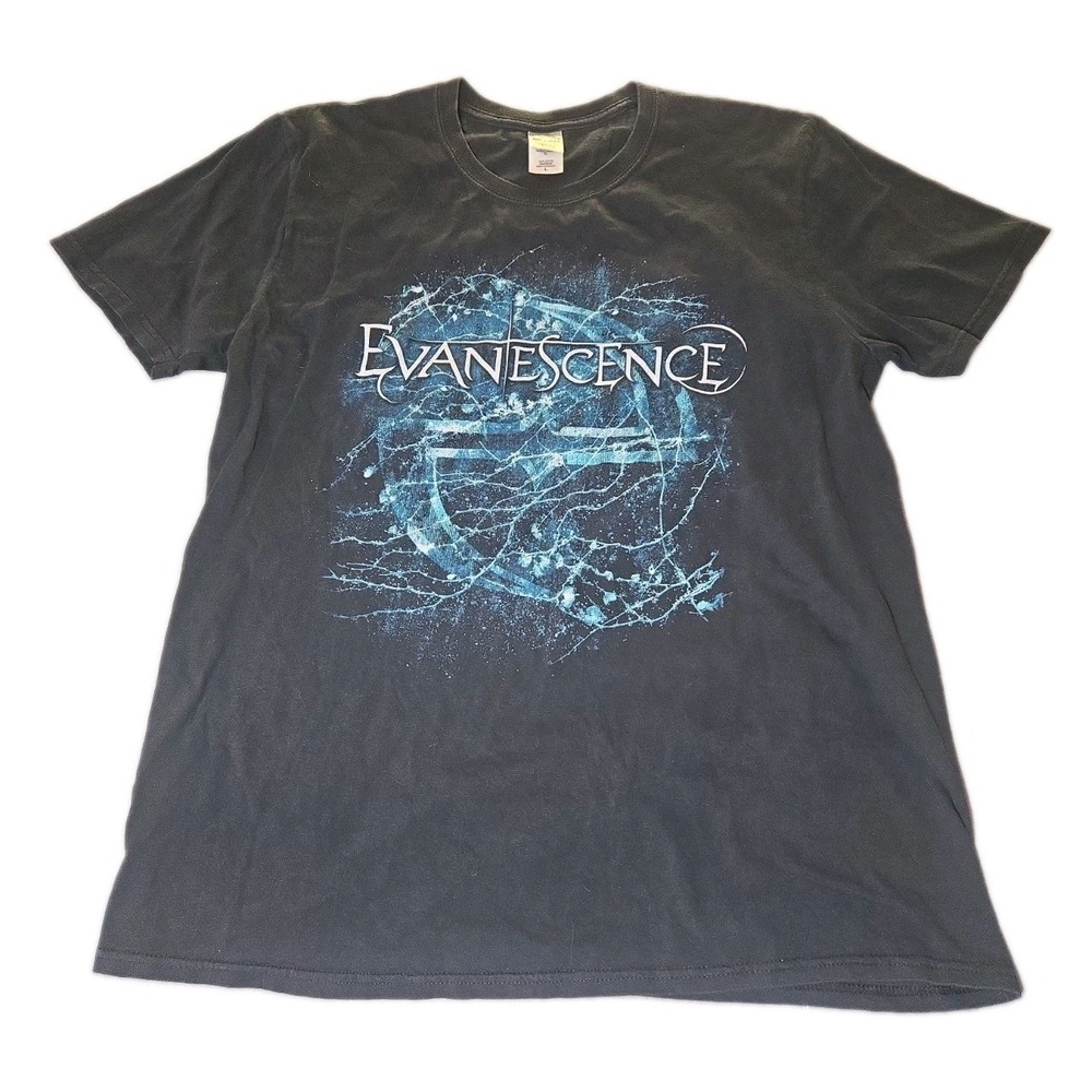 Vintage Evanescence Shirt Mens Large Black 2011 Self Titled Album Logo Band Tee